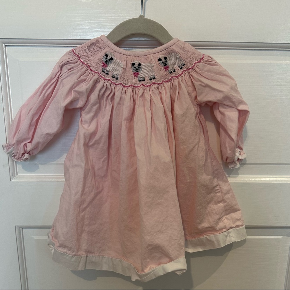 Pink Smocked Sheep Dress